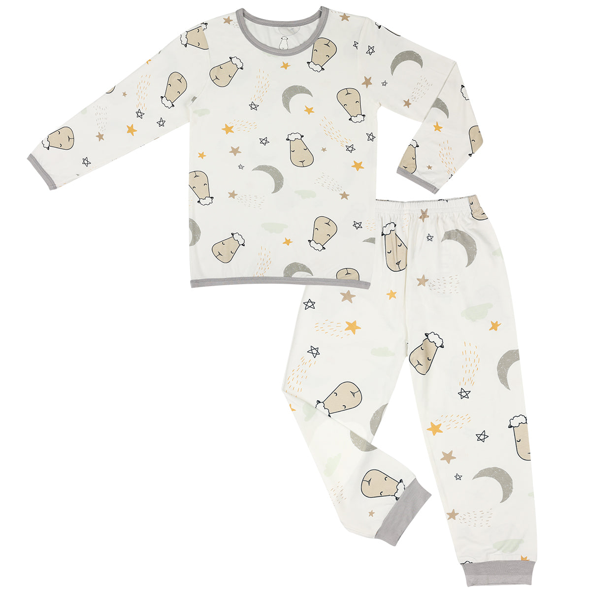 Long Sleeves Pyjama Set Goodnight Baa Baa White + Goodnight Baa Baa White