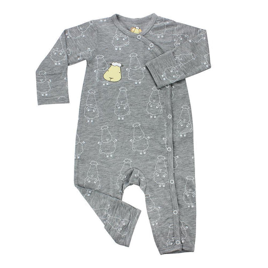 Side Snap Romper - Big Sheepz Grey