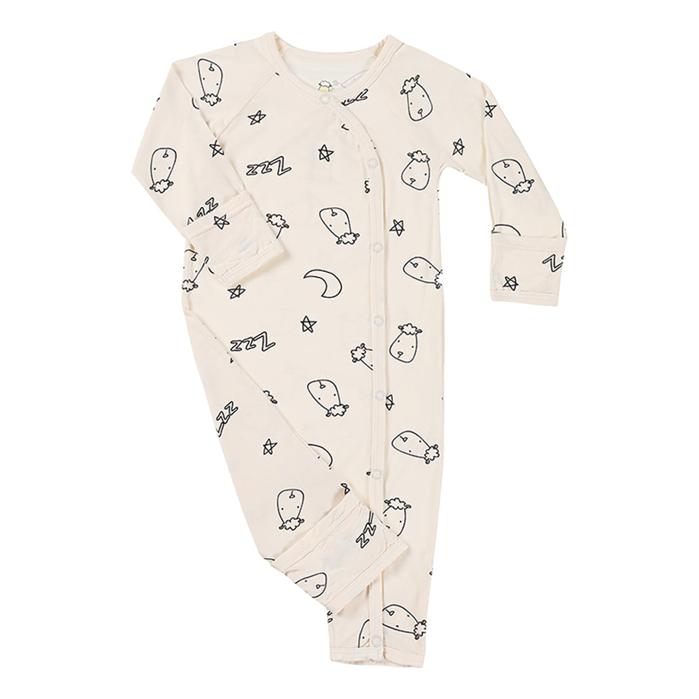 Side Snap Romper - Sweet Dreams Baa Baa Yellow