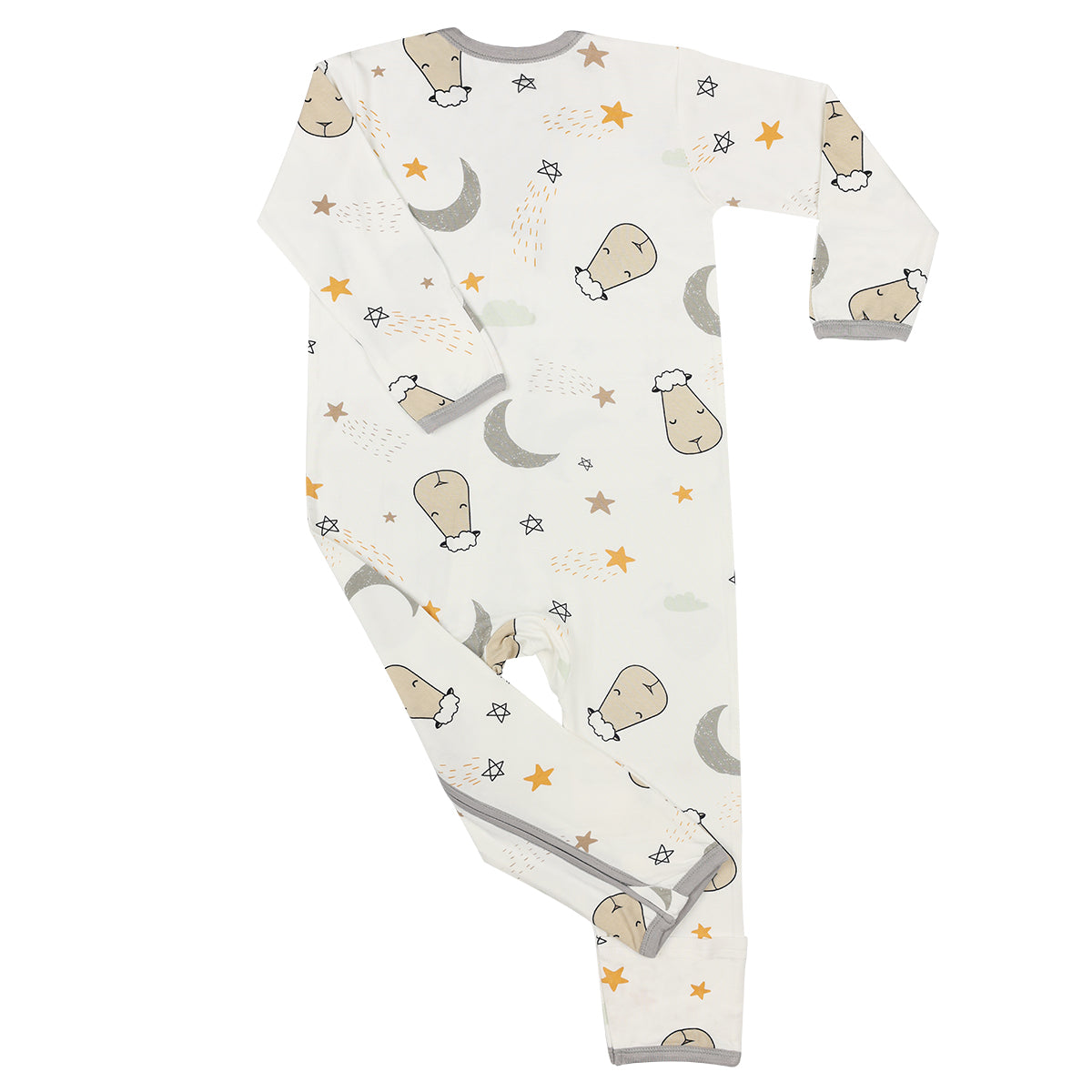 Zip Romper -Goodnight Baa Baa White