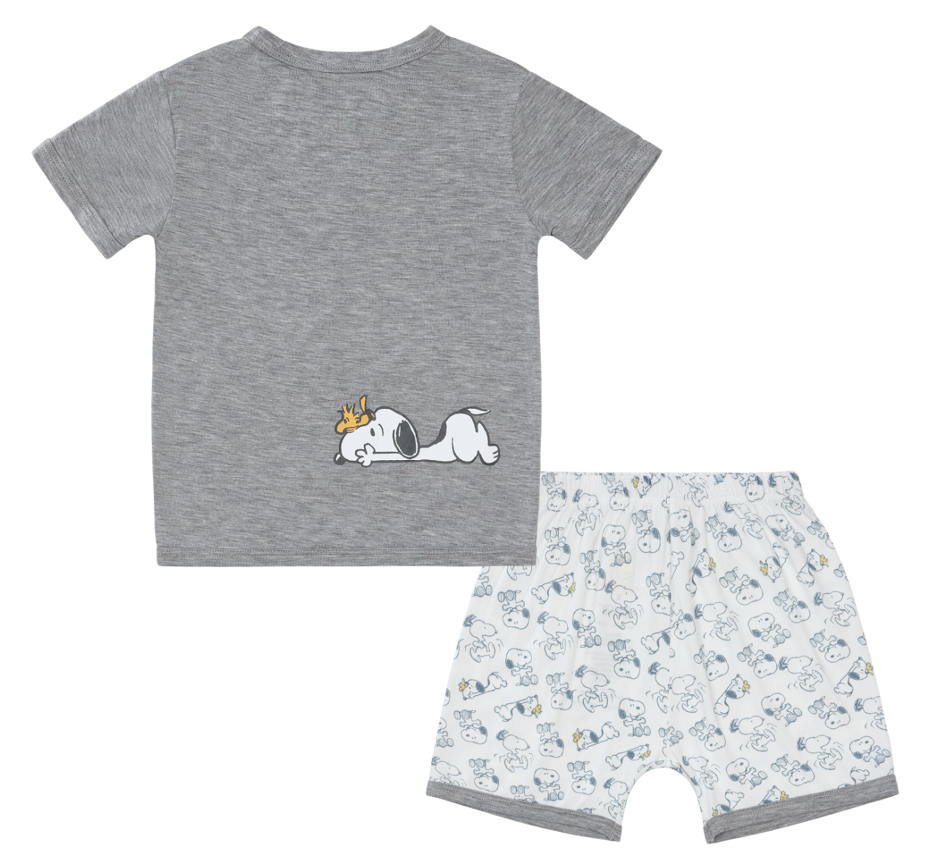 Snoopy PJ Set Short Sleeve Shirt S05 Grey + Shorts S02 White