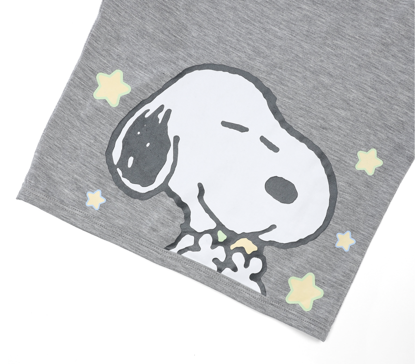 Snoopy PJ Set Short Sleeve Shirt S05 Grey + Shorts S02 White