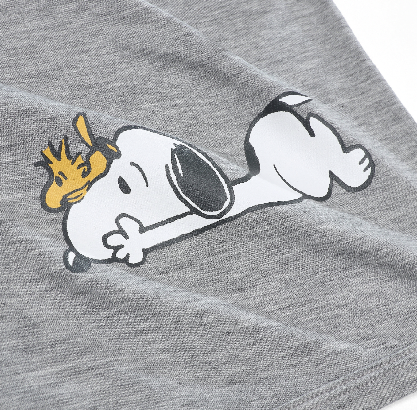 Snoopy PJ Set Short Sleeve Shirt S05 Grey + Shorts S02 White