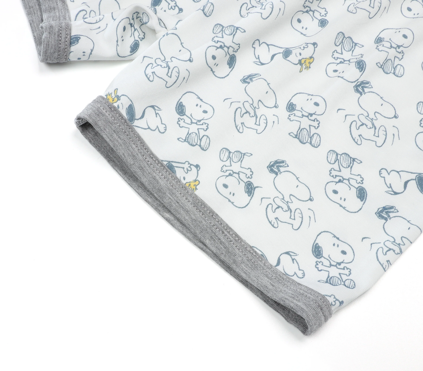 Snoopy PJ Set Short Sleeve Shirt S05 Grey + Shorts S02 White