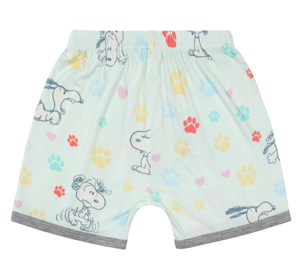 Snoopy PJ Set Short Sleeve Shirt S06 White + Shorts S01 Green
