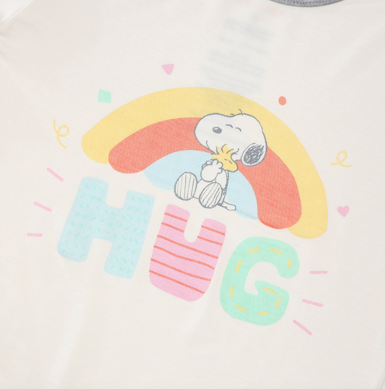 Snoopy PJ Set Short Sleeve Shirt S04 Yellow + Pants S02 White