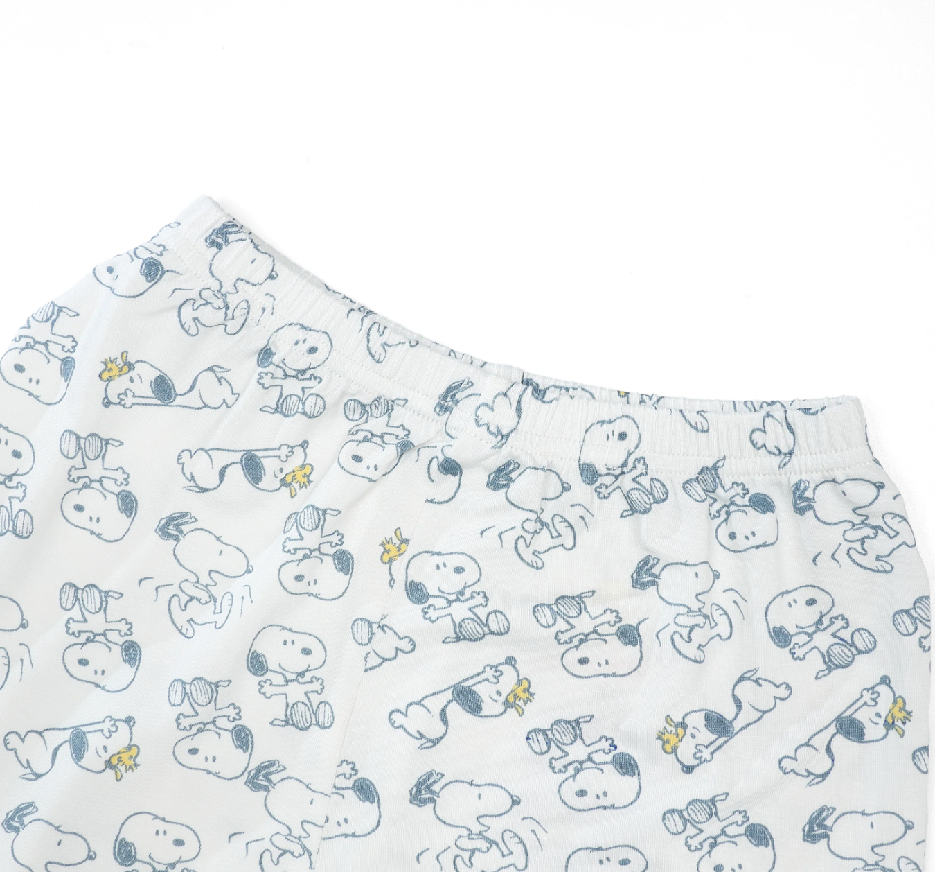 Snoopy PJ Set Short Sleeve Shirt S04 Yellow + Pants S02 White