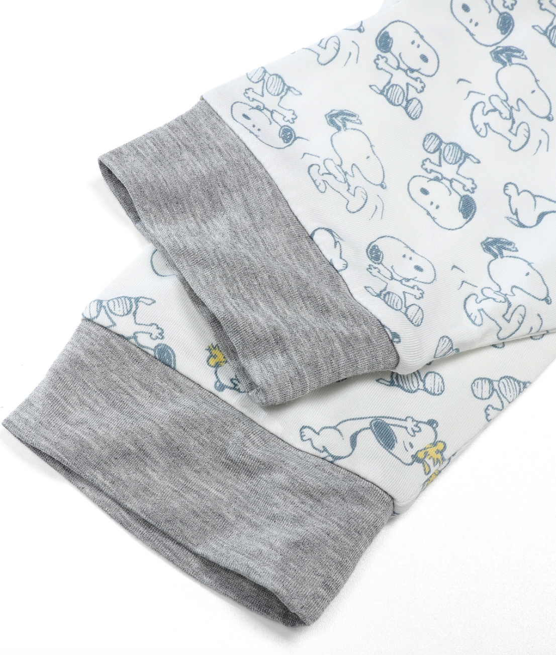 Snoopy PJ Set Short Sleeve Shirt S04 Yellow + Pants S02 White