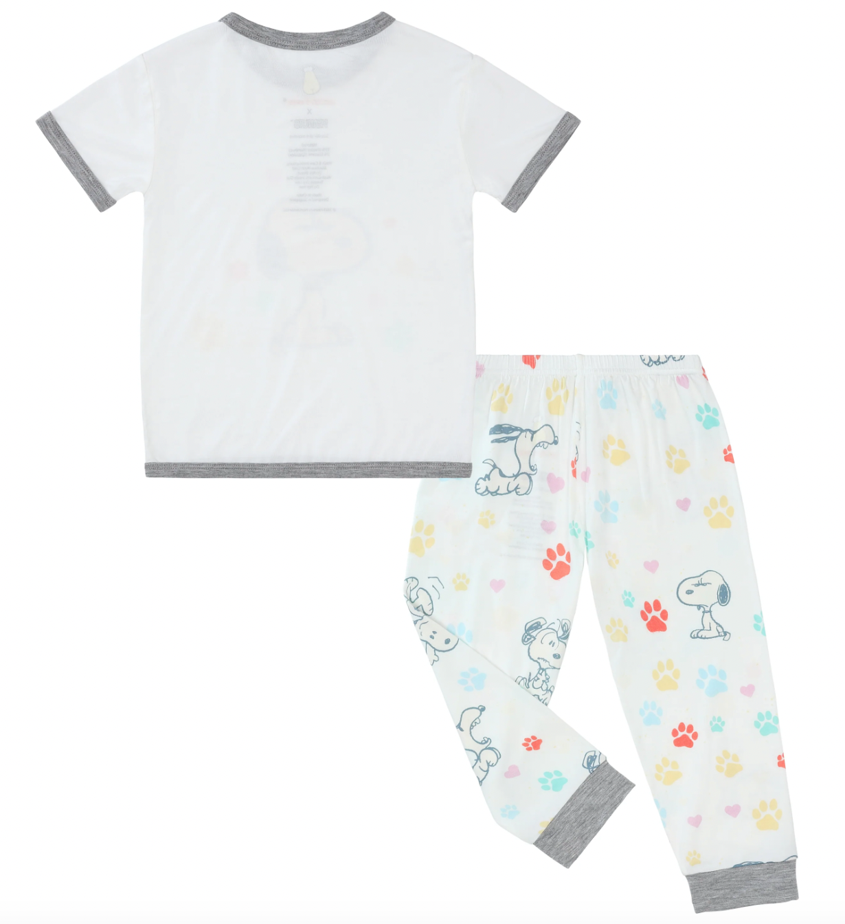 Snoopy PJ Set Short Sleeve Shirt S03 White + Pants S01 White