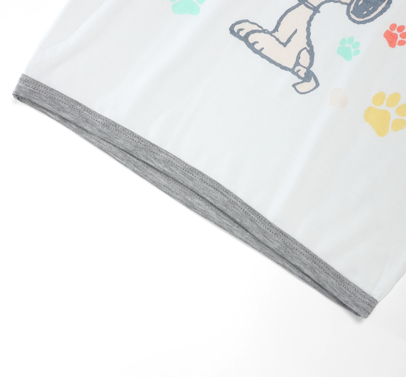 Snoopy PJ Set Short Sleeve Shirt S03 White + Pants S01 White