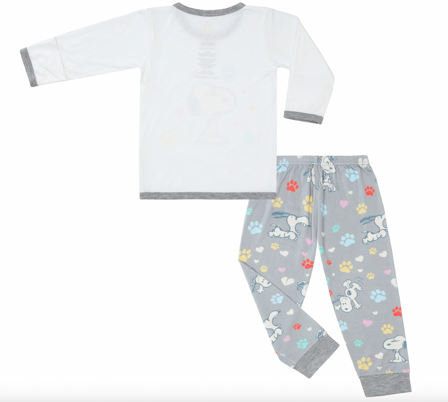 Snoopy PJ Set S03 White + Pants S01 Grey