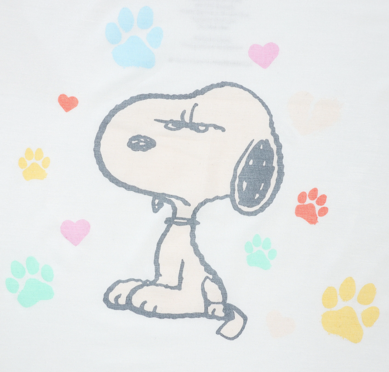 Snoopy PJ Set S03 White + Pants S01 Grey