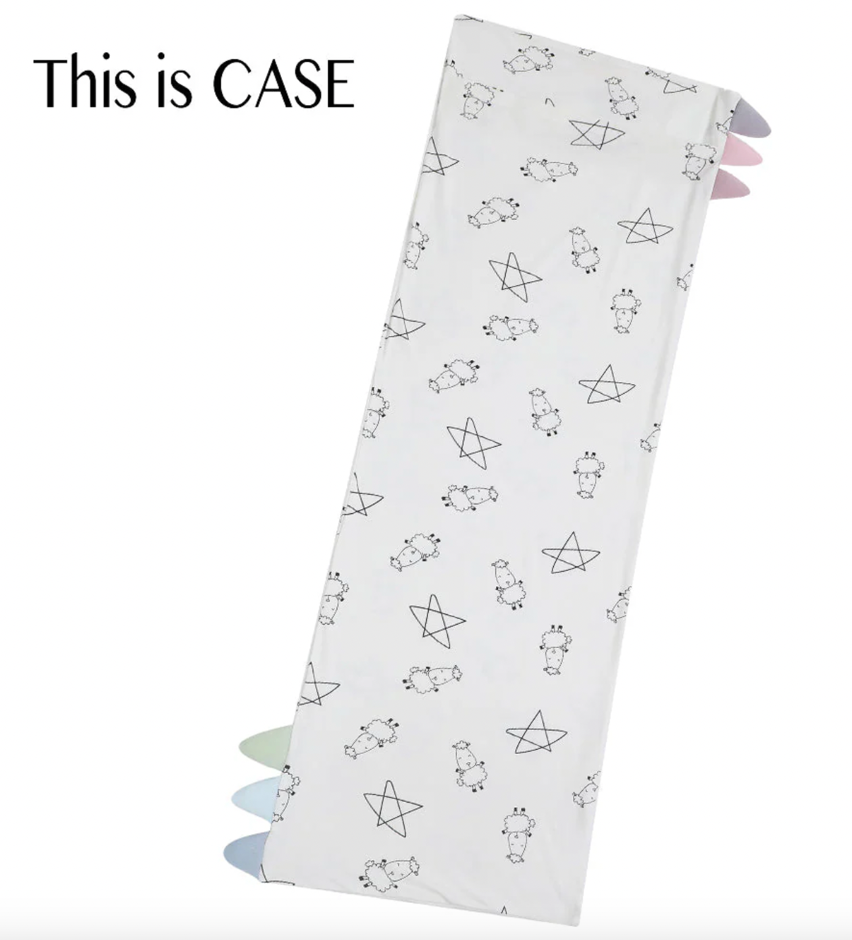 XL Bed-Time Buddy Case Cute Big Star & Sheepz White with Color tag