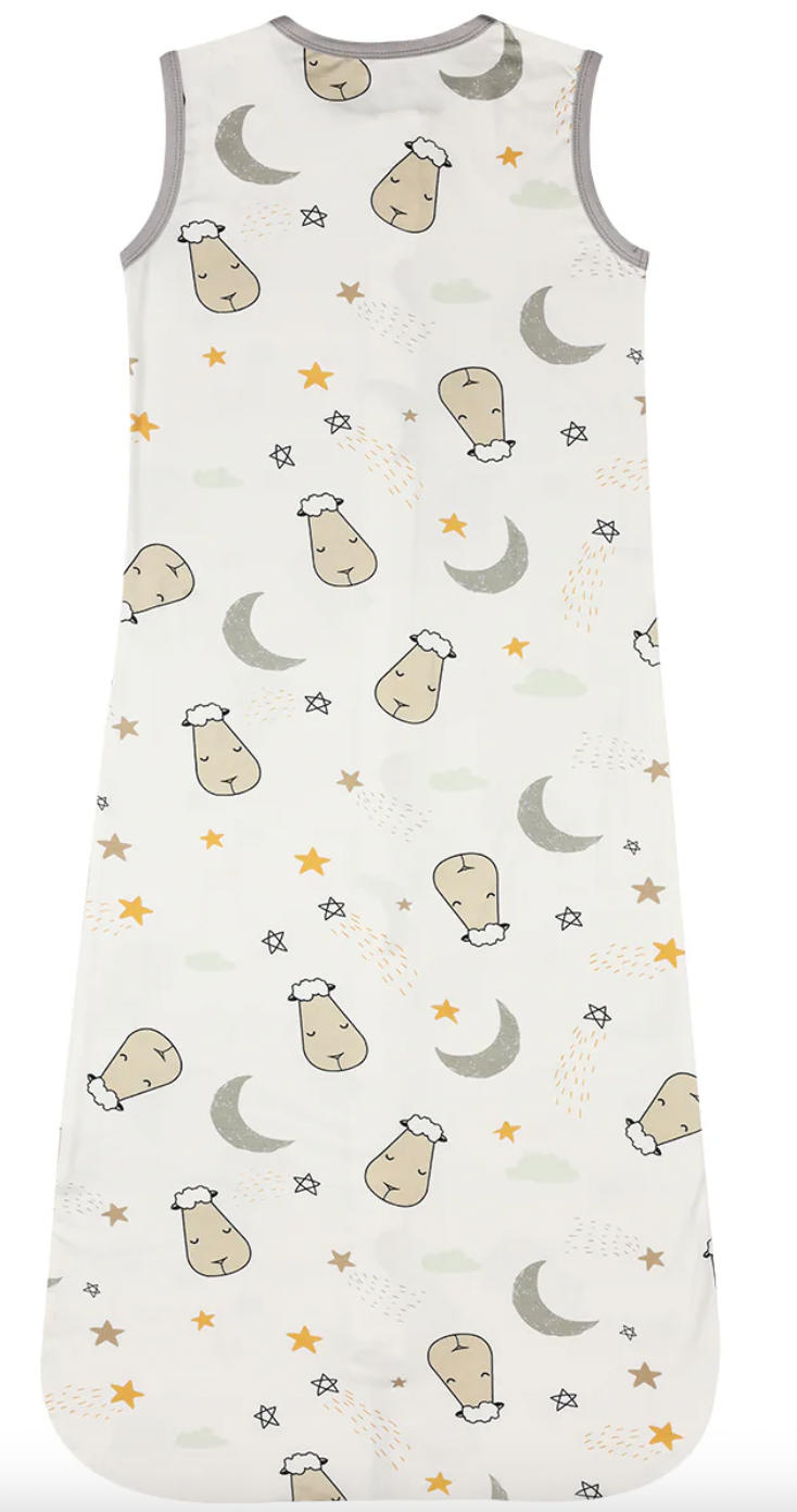 Sleeveless Sleeping Bag Zip Goodnight Baa Baa White