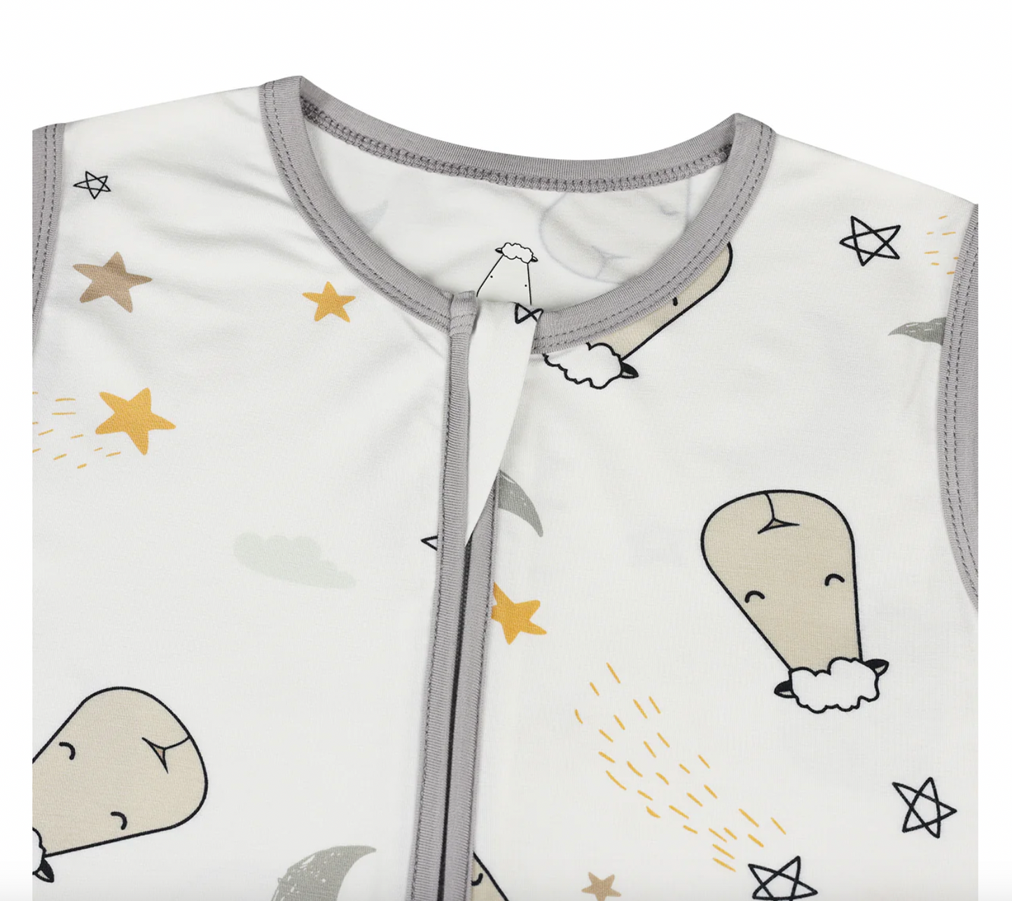 Sleeveless Sleeping Bag Zip Goodnight Baa Baa White