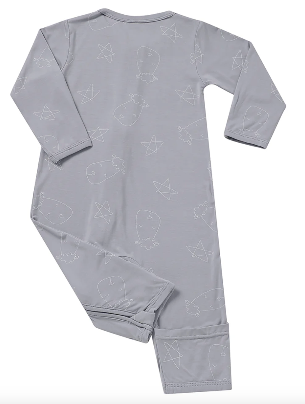 Zip Romper - Cute Big Star & Sheepz Grey