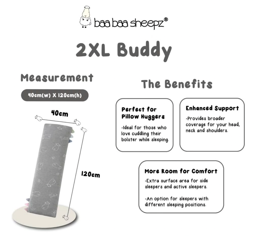 2XL Bed-Time Buddy™ Sweet Dreams Baa Baa Grey